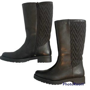 Vionic Aurora Mid Height Calf Zipper Faux Shearling Lined Boots Womens 7…